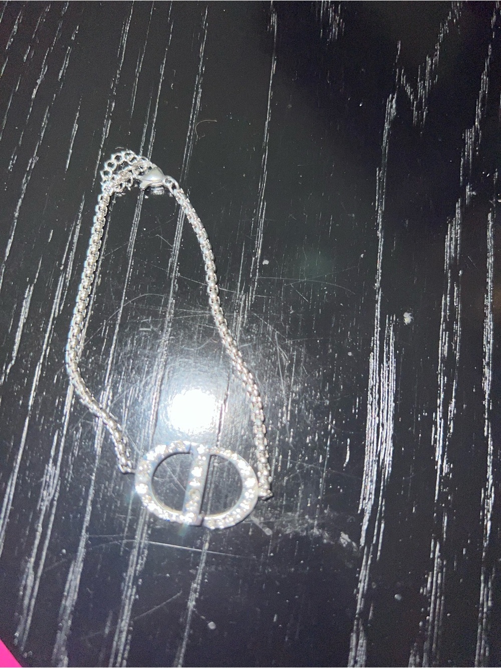 Sparkling Silver Pavé Circle Double-Chain Bracelet